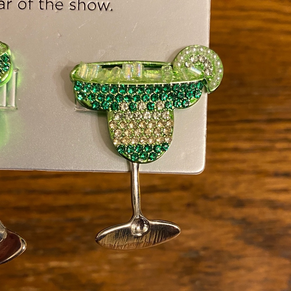 BaubleBar Margarita Earrings Green & Silver - Picture 2 of 4